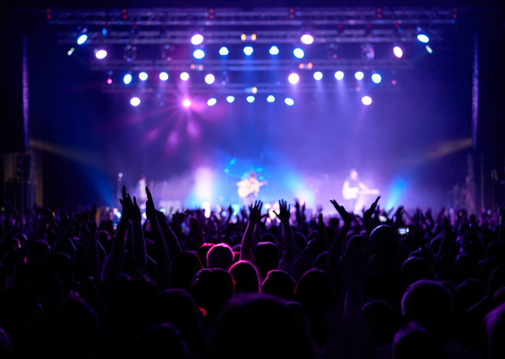 Stage,,Concert,Light.,People,Are,Watching,A,Rock,Concert.